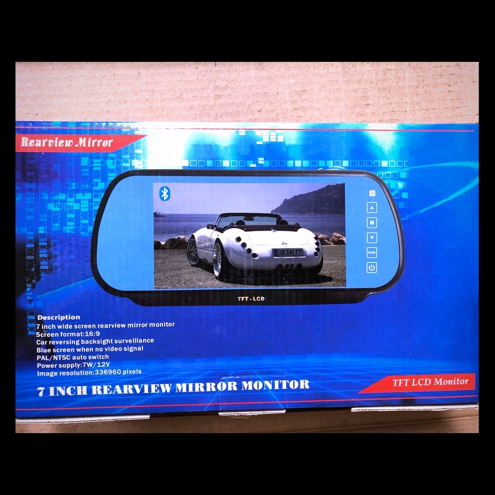 New 7 inch wide rear view monitor mirror